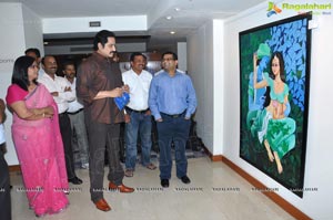 Suman at Snehalatha Painting Exhibition