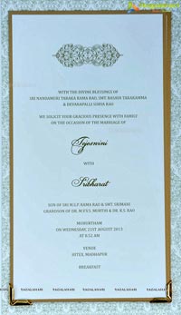 Balakrishna's 2nd daughter Tejaswini Marriage Card