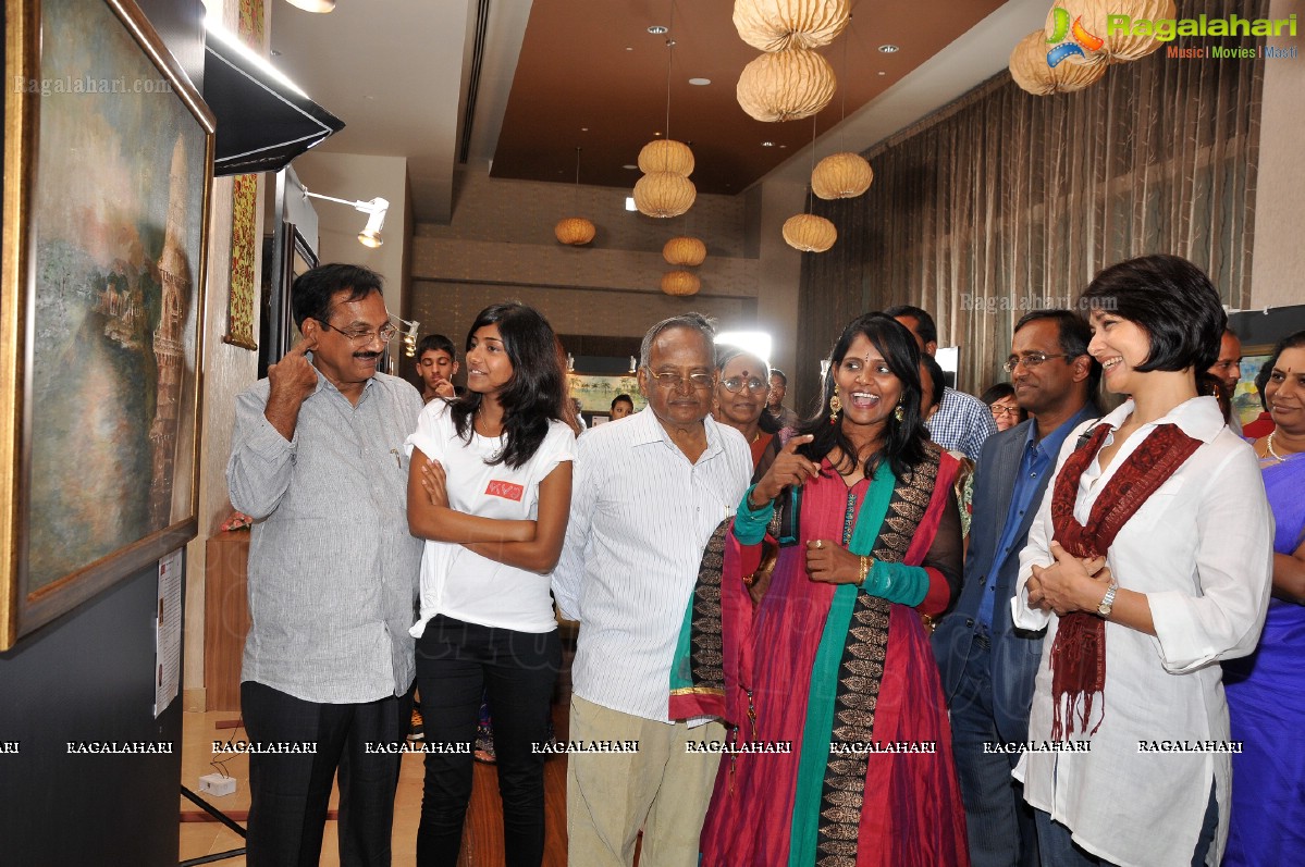 Amala ribbon cuts Aiyana Painting Exhibition at Radisson Blu Hyderabad