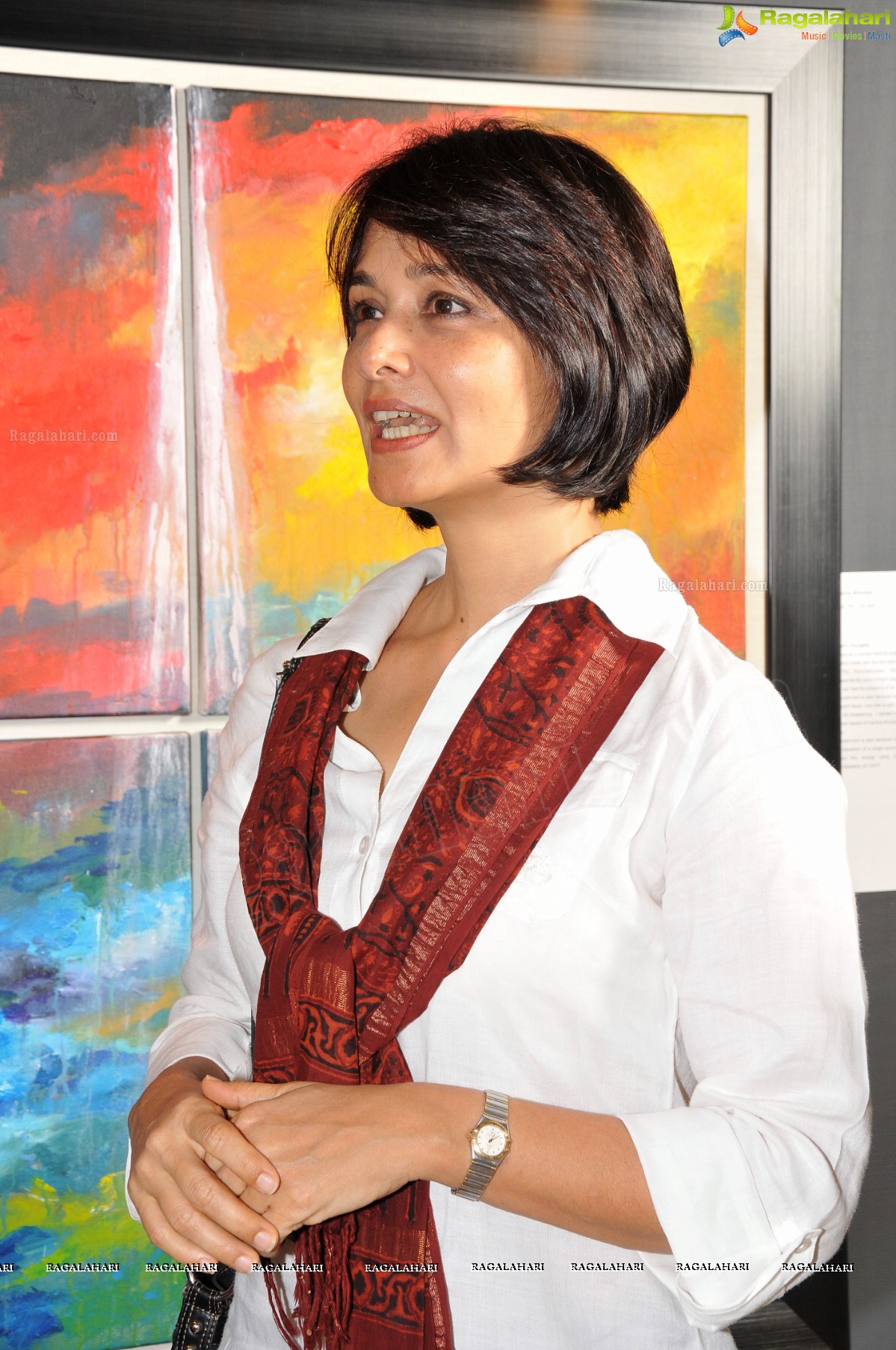 Amala ribbon cuts Aiyana Painting Exhibition at Radisson Blu Hyderabad