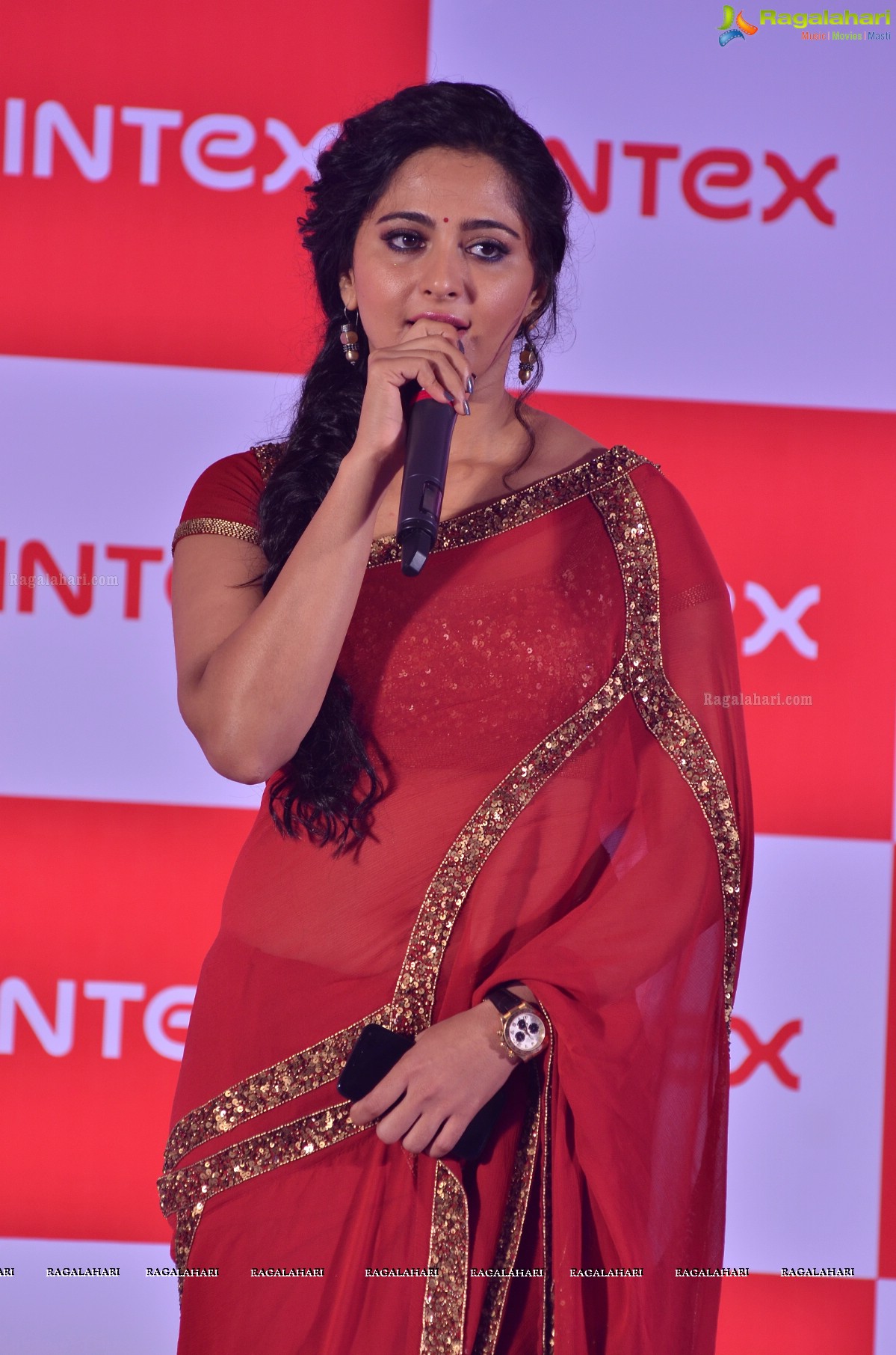 Anushka Shetty launches Intex Aqua Style Pro at Taj Krishna, Hyderabad