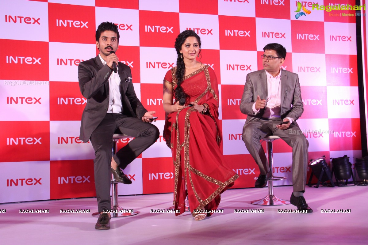 Anushka Shetty launches Intex Aqua Style Pro at Taj Krishna, Hyderabad