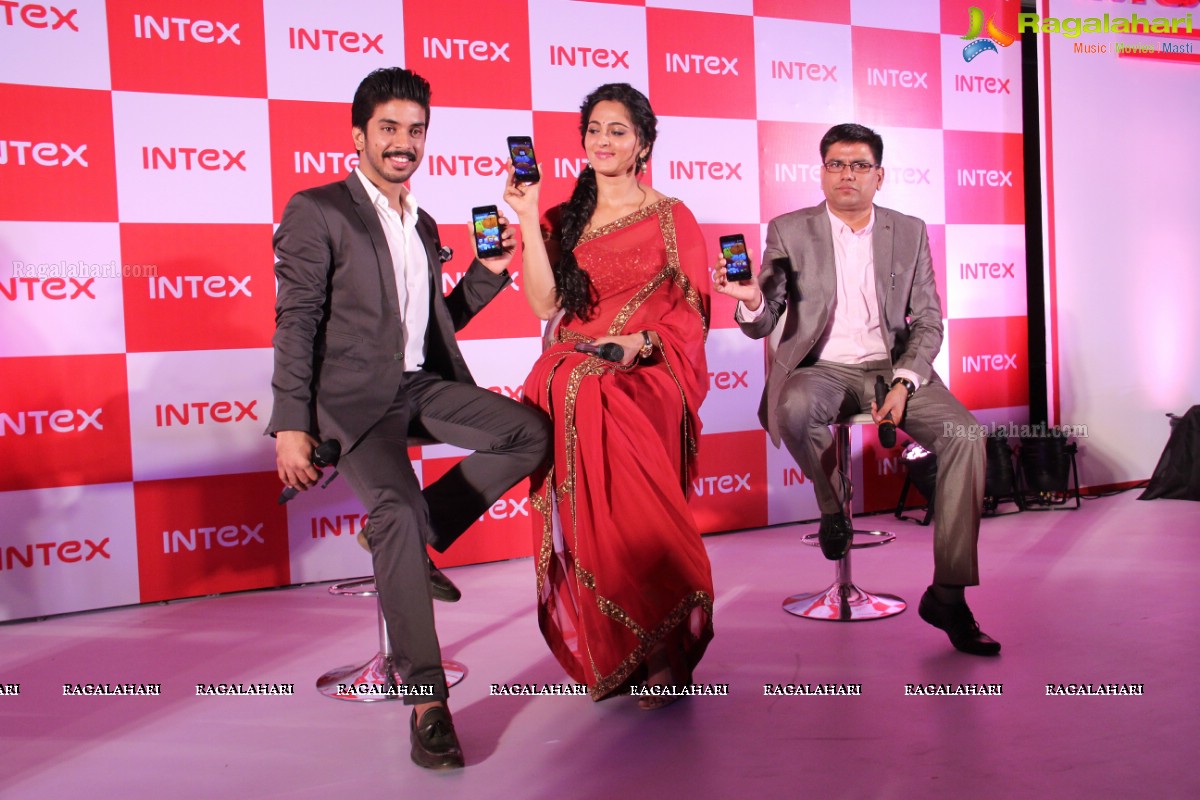 Anushka Shetty launches Intex Aqua Style Pro at Taj Krishna, Hyderabad