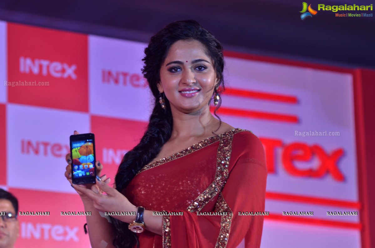 Anushka Shetty launches Intex Aqua Style Pro at Taj Krishna, Hyderabad