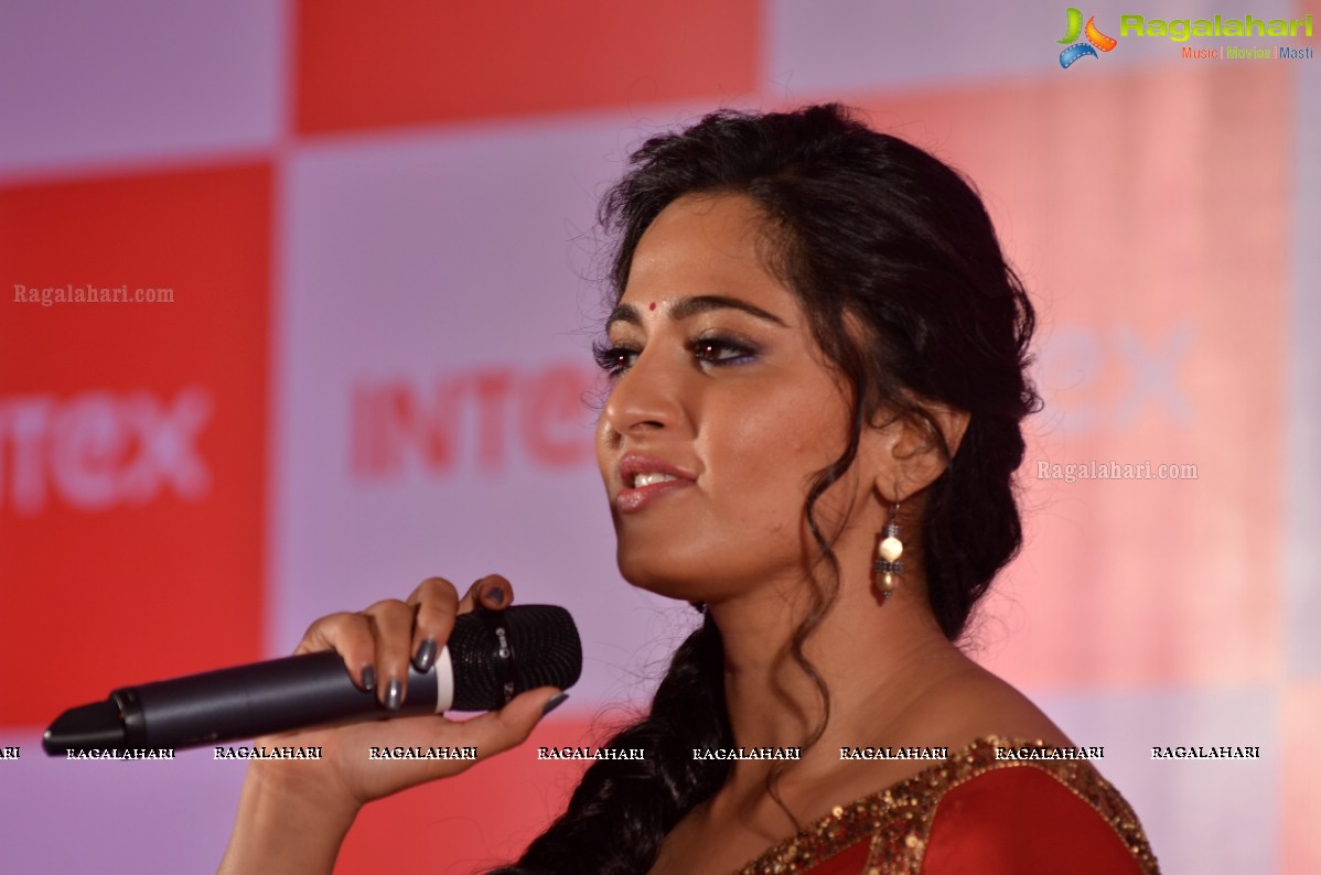 Anushka Shetty launches Intex Aqua Style Pro at Taj Krishna, Hyderabad