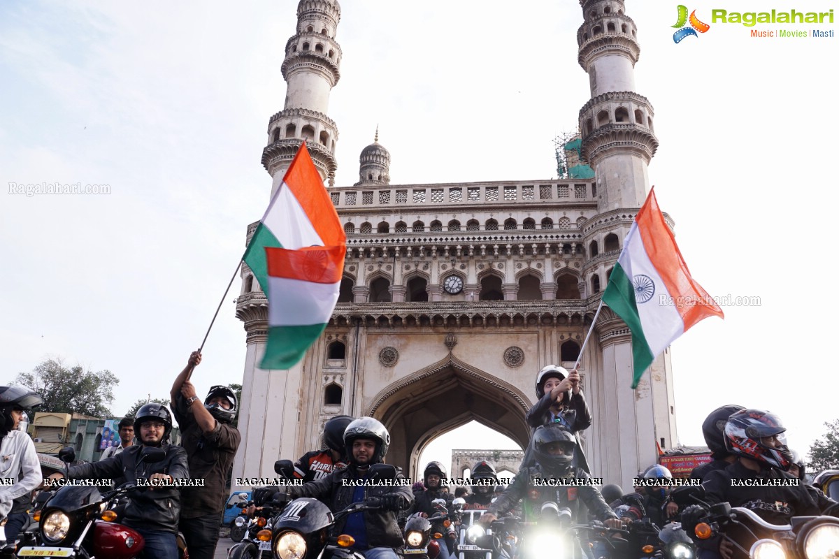 Harley Owners Group Independence Day 2015 Rally at Charminar, Hyderabad