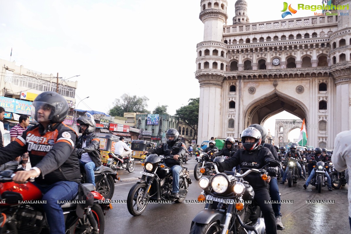 Harley Owners Group Independence Day 2015 Rally at Charminar, Hyderabad