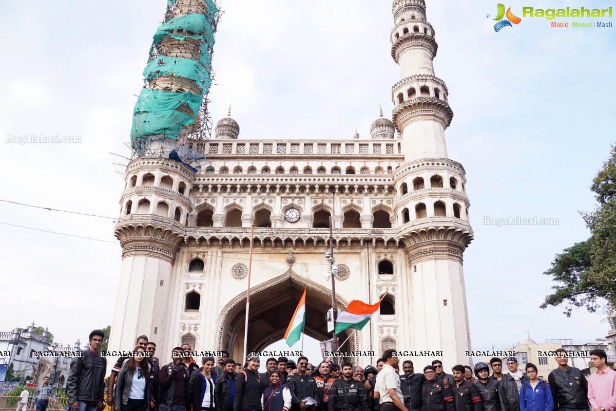 Harley Owners Group Independence Day 2015 Rally at Charminar, Hyderabad