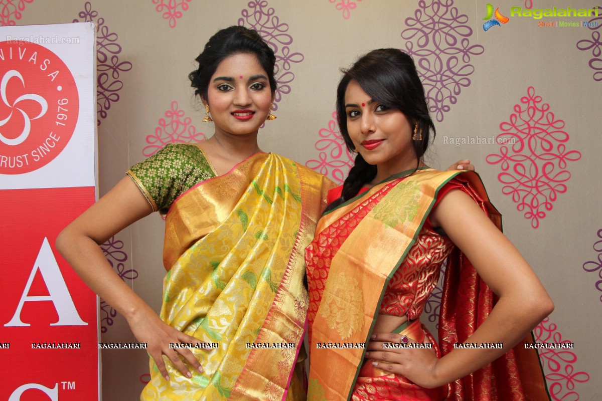 Launch of Kancheevaram Collection at Srinivasa Textiles by Actress Archana, Khenisha, Sita and other models