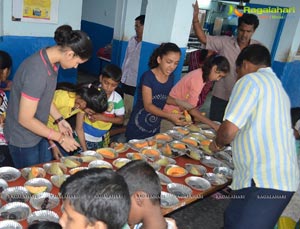 Naina Jaiswal - Fruits and Biscuits to Devnar Blind Students