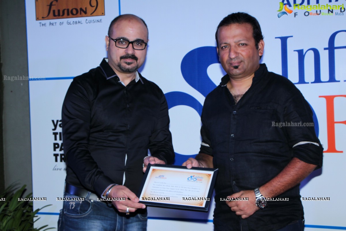 Felicitation to Infinity Ride 2015 Bicycle Riders in Hyderabad