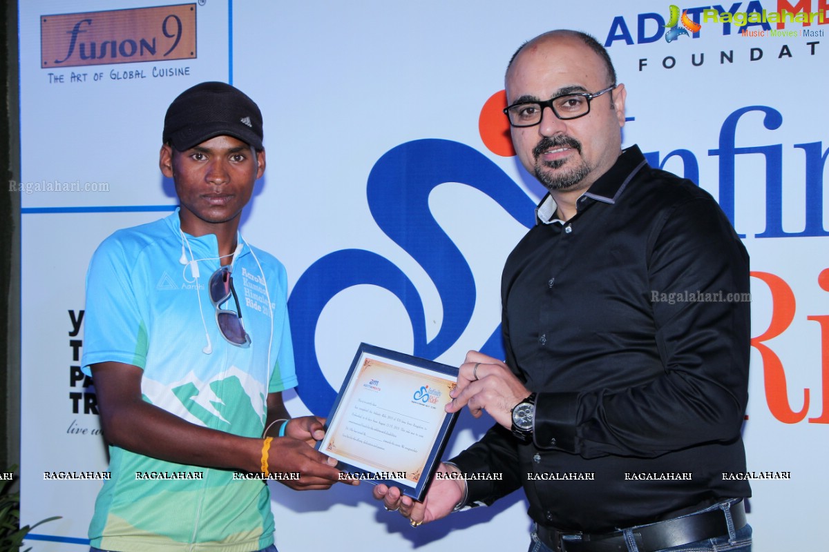 Felicitation to Infinity Ride 2015 Bicycle Riders in Hyderabad