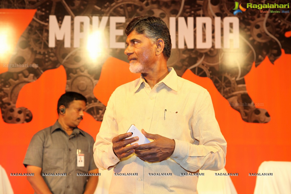 Andhra Pradesh Chief Minister N Chandrababu Naidu launches Xiaomi's First Made In India Redmi 2 Prime Phone in Vizag