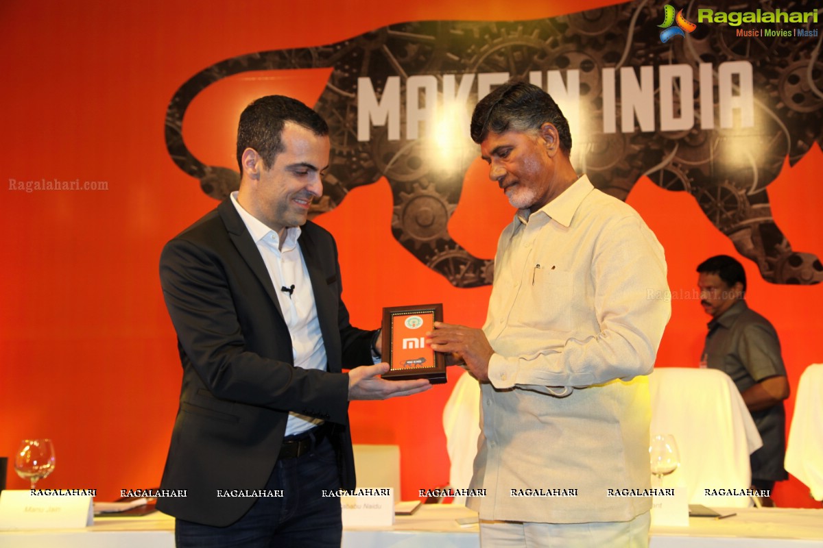 Andhra Pradesh Chief Minister N Chandrababu Naidu launches Xiaomi's First Made In India Redmi 2 Prime Phone in Vizag