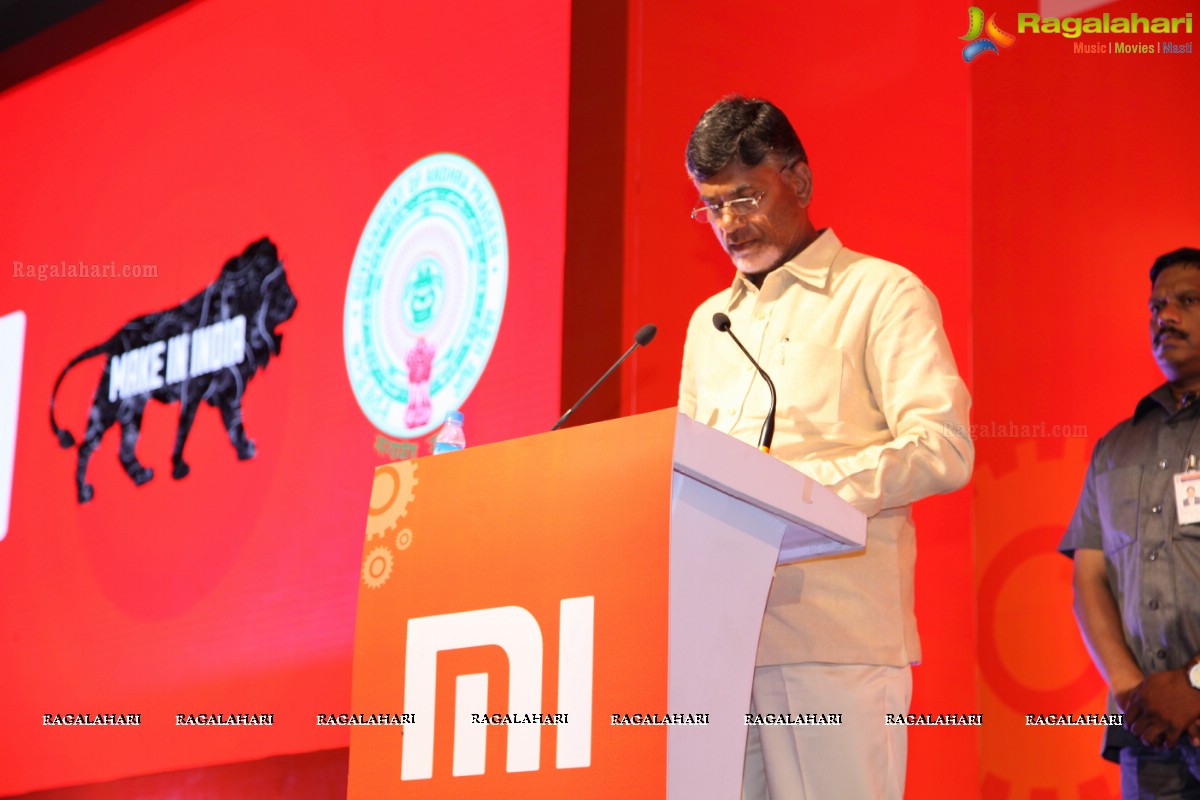 Andhra Pradesh Chief Minister N Chandrababu Naidu launches Xiaomi's First Made In India Redmi 2 Prime Phone in Vizag