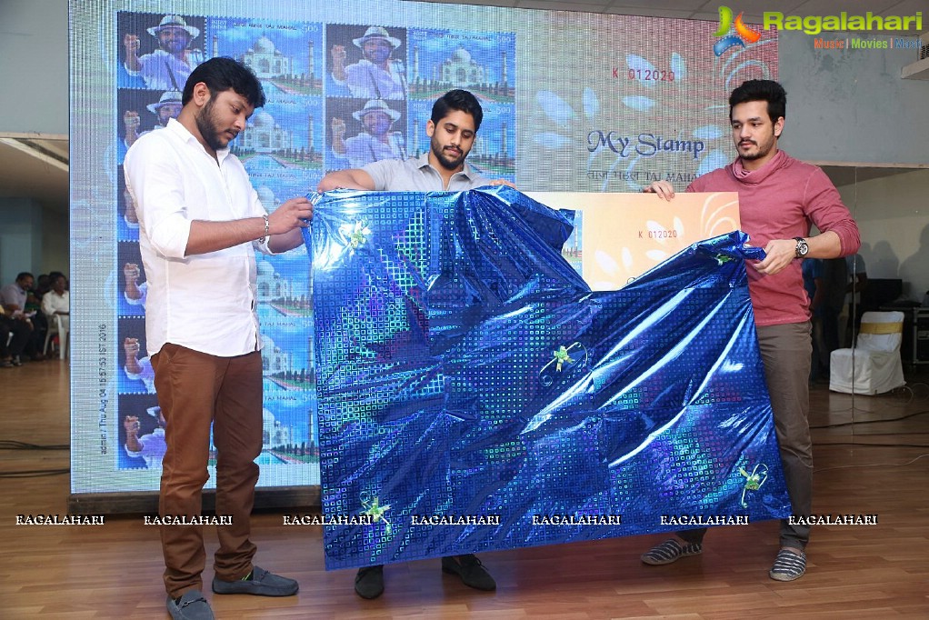 Naga Chaitanya and Akhil launches Nagarjuna's Birthday Stamp