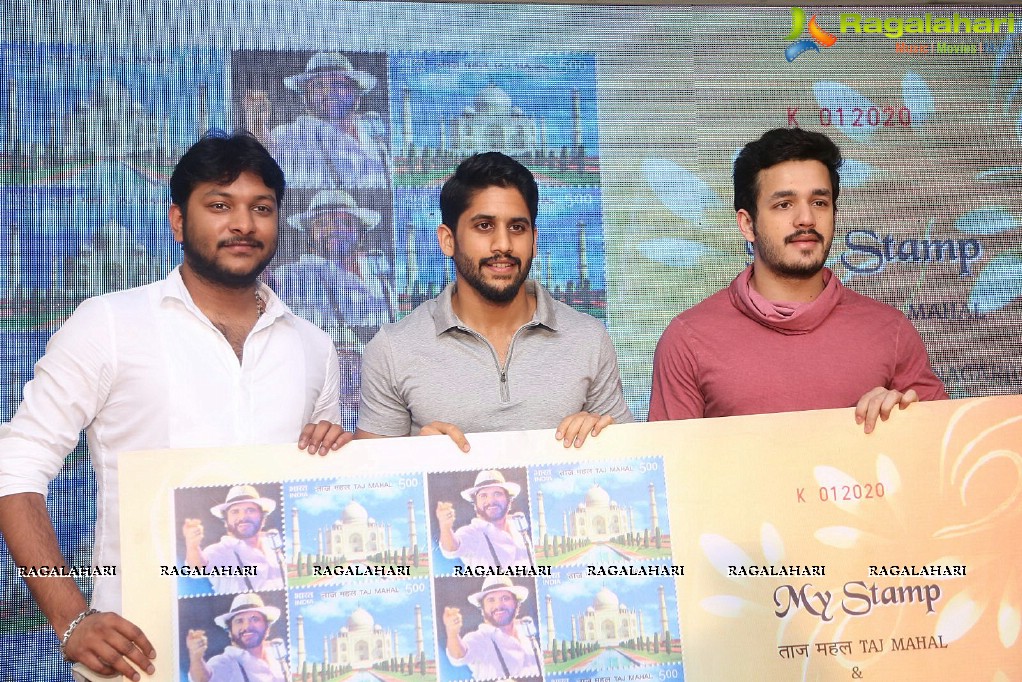 Naga Chaitanya and Akhil launches Nagarjuna's Birthday Stamp