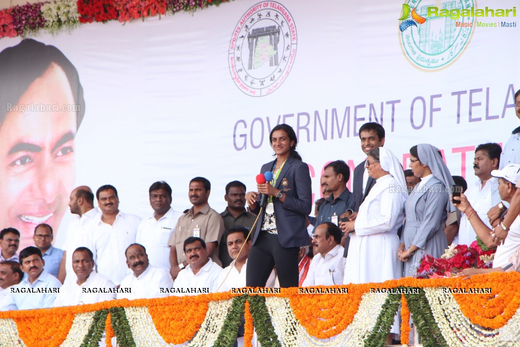 Grand Felicitation to Rio Olympics Silver Medalist PV Sindhu at Gachibowli Stadium