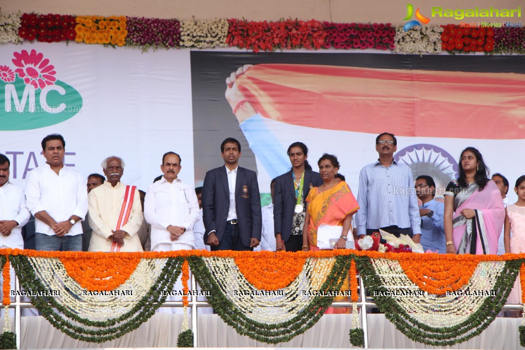 Grand Felicitation to Rio Olympics Silver Medalist PV Sindhu at Gachibowli Stadium