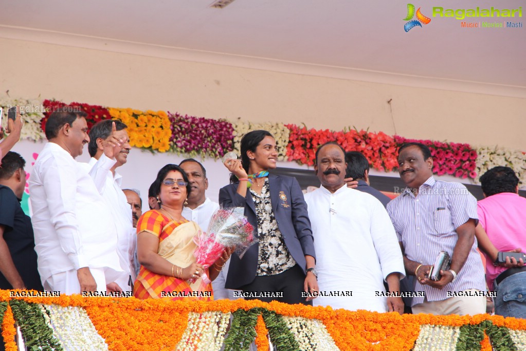 Grand Felicitation to Rio Olympics Silver Medalist PV Sindhu at Gachibowli Stadium