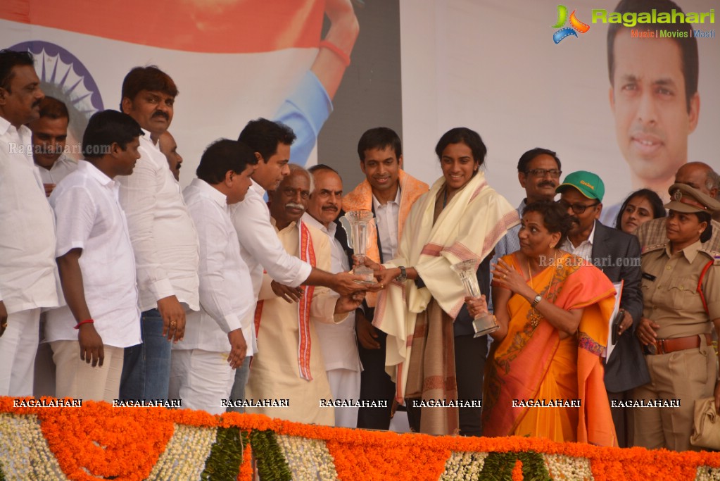 Grand Felicitation to Rio Olympics Silver Medalist PV Sindhu at Gachibowli Stadium