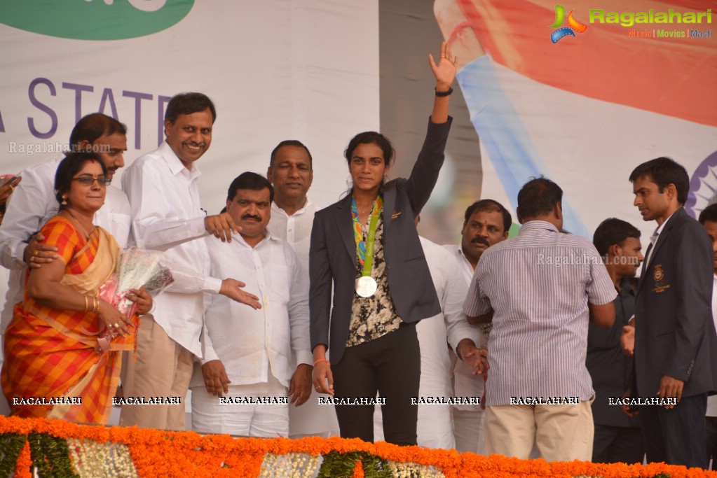 Grand Felicitation to Rio Olympics Silver Medalist PV Sindhu at Gachibowli Stadium