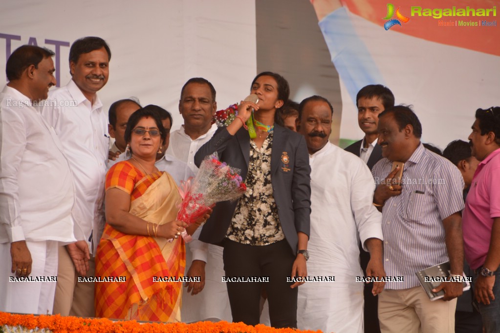 Grand Felicitation to Rio Olympics Silver Medalist PV Sindhu at Gachibowli Stadium