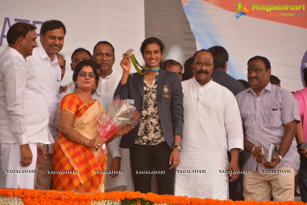 Grand Felicitation to Rio Olympics Silver Medalist PV Sindhu at Gachibowli Stadium