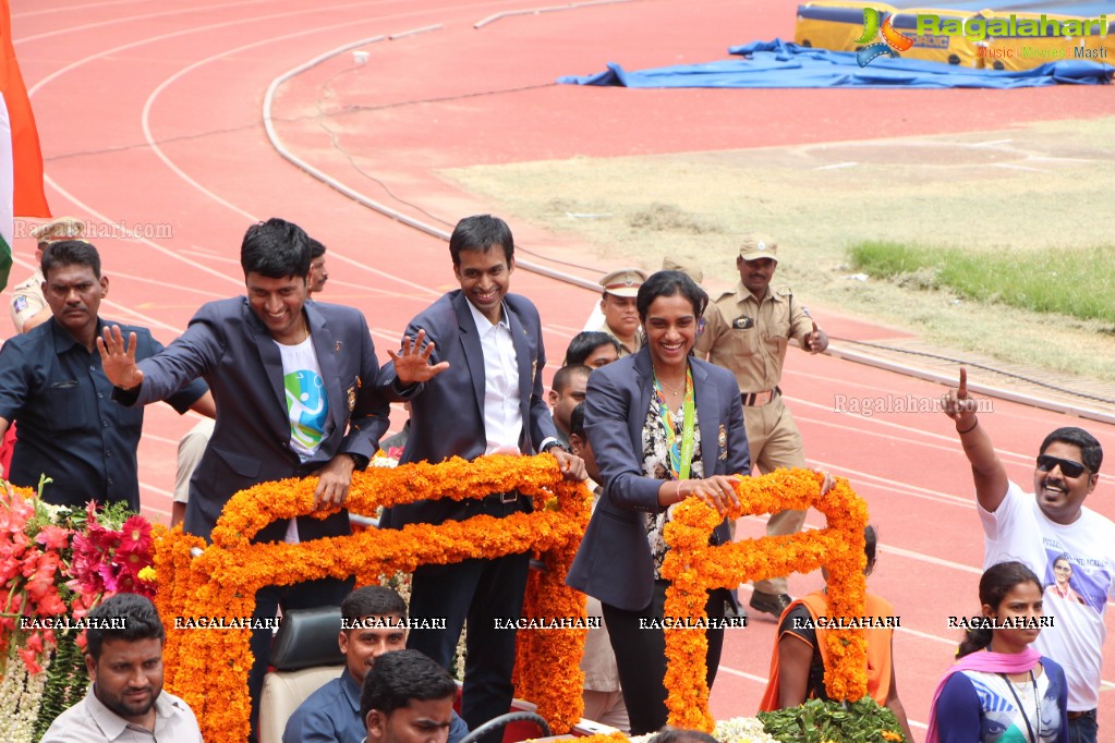 Grand Felicitation to Rio Olympics Silver Medalist PV Sindhu at Gachibowli Stadium