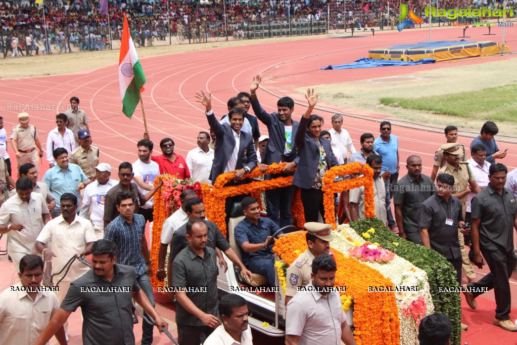 Grand Felicitation to Rio Olympics Silver Medalist PV Sindhu at Gachibowli Stadium