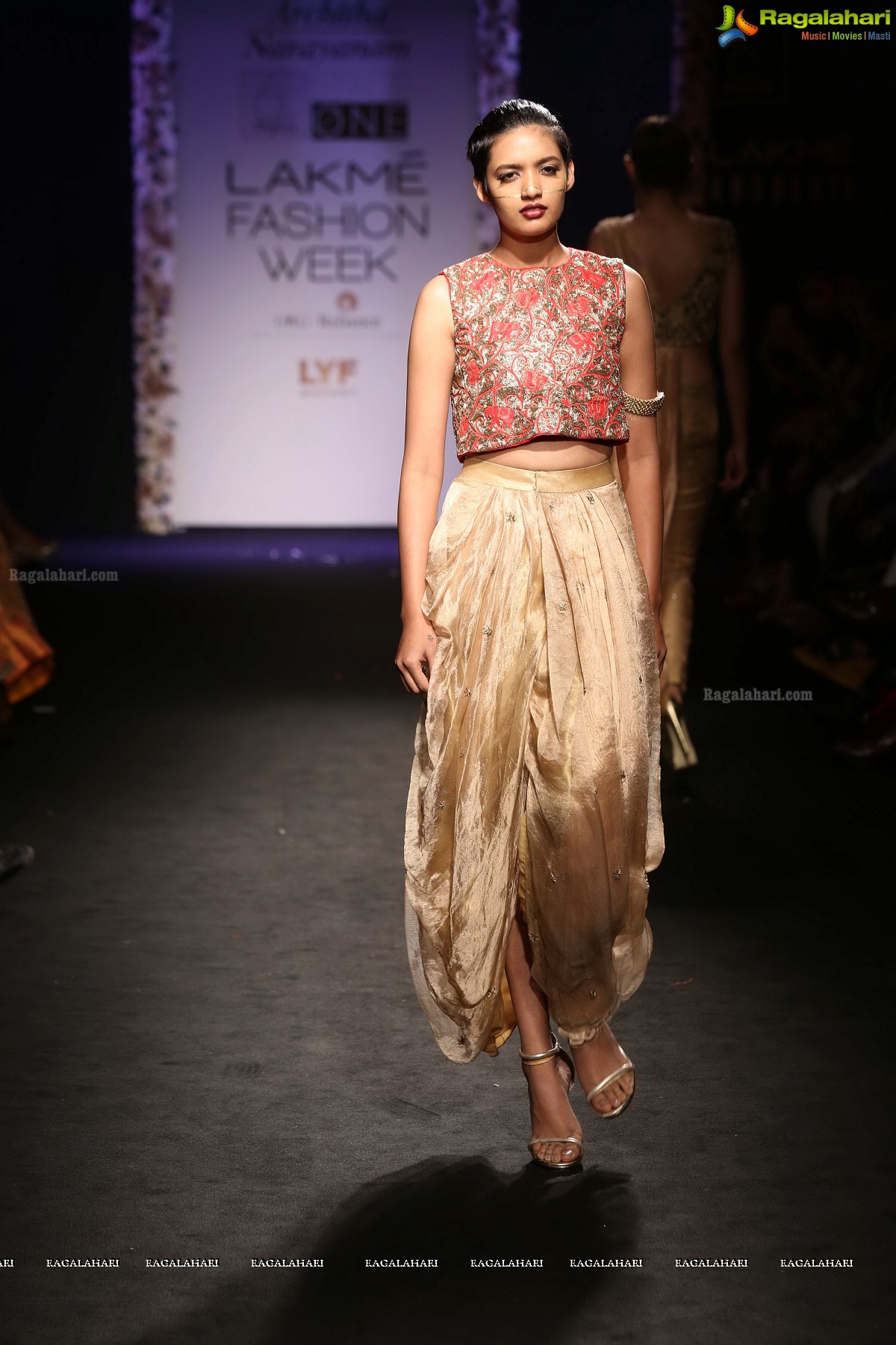 Actor Karisma Kapoor walks the ramp for Hyderabad's Designer Architha Narayanam at the Lakme Fashion Extravaganza