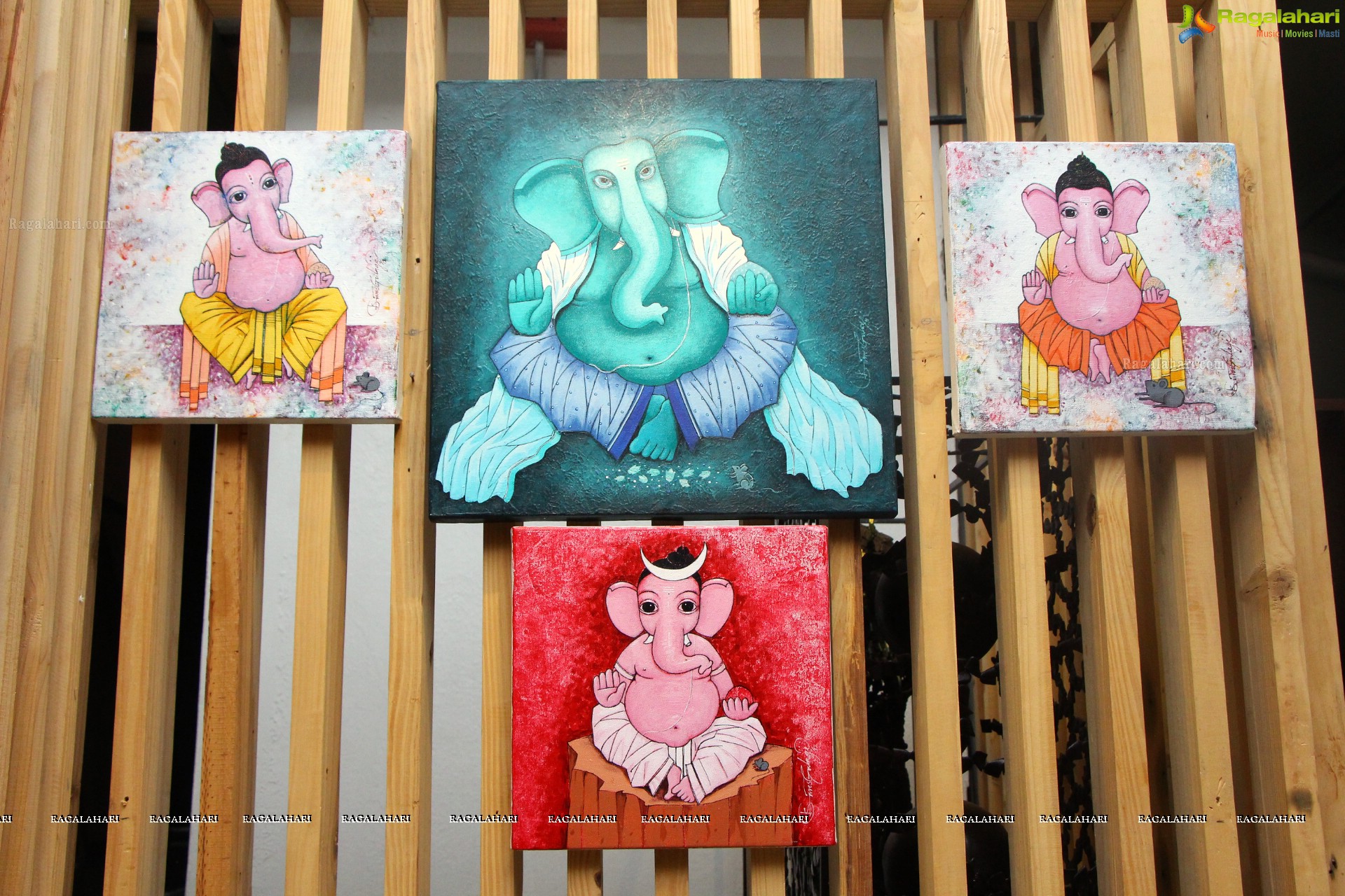 Lord Ganesh in Different Hues at The Gallery Cafe by Bala Bhakta Raju, Om Swami, Siva Balan, Suresh Gulage and Vijay Belde