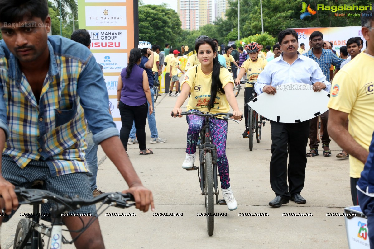 Chak De India Ride by Hyderabad Bicycling Club and CII at HITEX