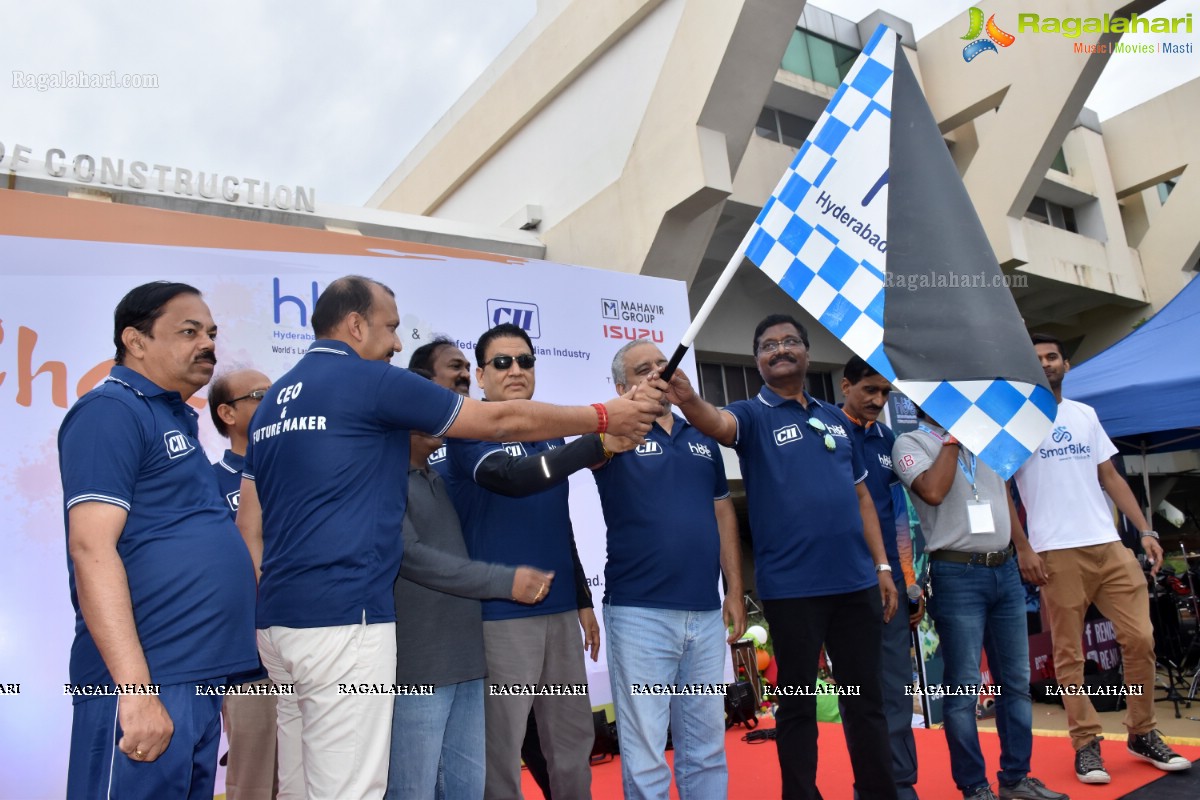 Chak De India Ride by Hyderabad Bicycling Club and CII at HITEX