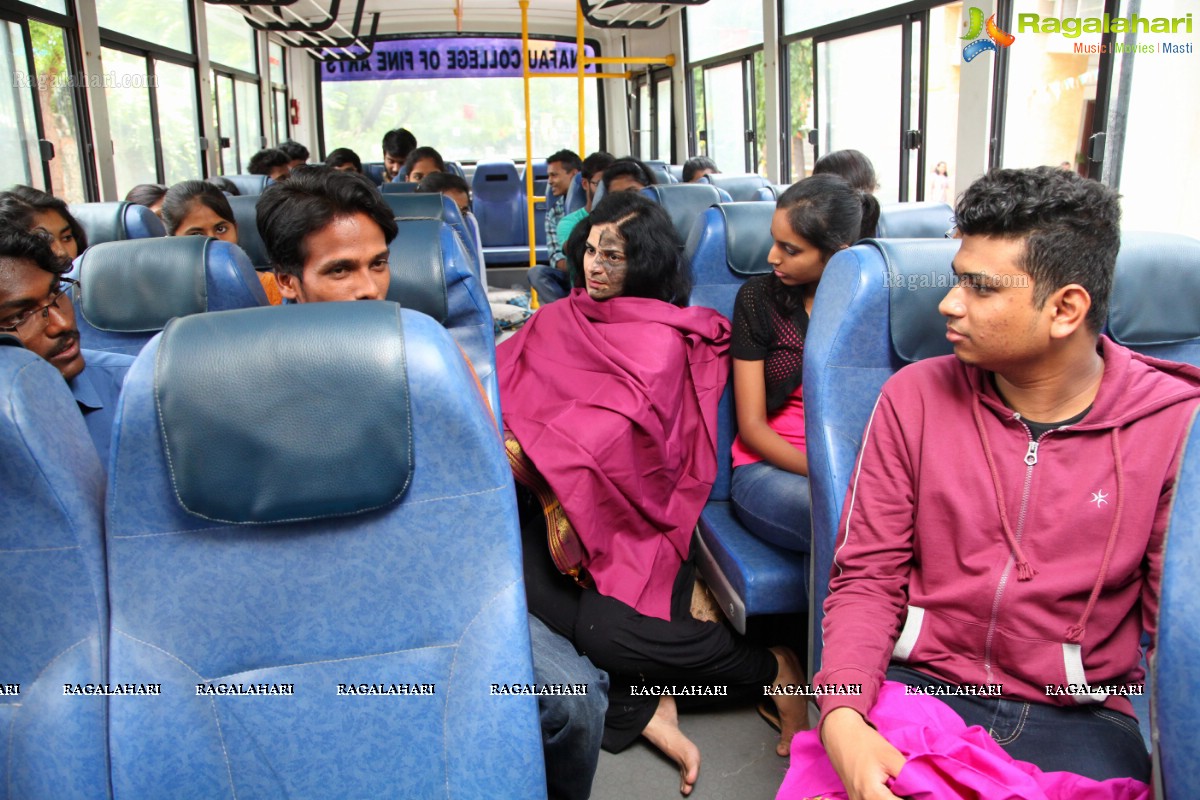 “Performance Art” in a Moving Bus to Respect Women at JNFAU