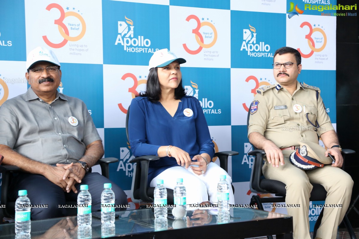 Apollo, Hyderabad, Commemorates 30 years of 'Touching lives' by Sensitizing Public on Road Safety!