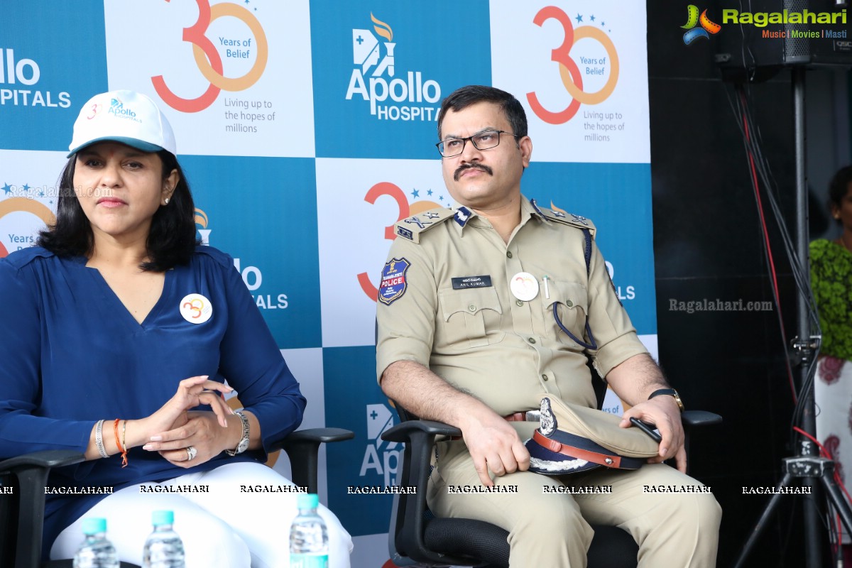 Apollo, Hyderabad, Commemorates 30 years of 'Touching lives' by Sensitizing Public on Road Safety!