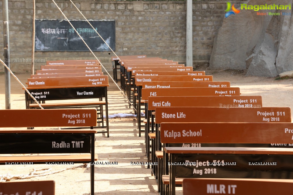 Project 511 - Donation of 25,000 benches for Govt Schools at Govt High School, Banjara Hills, Hyderabad