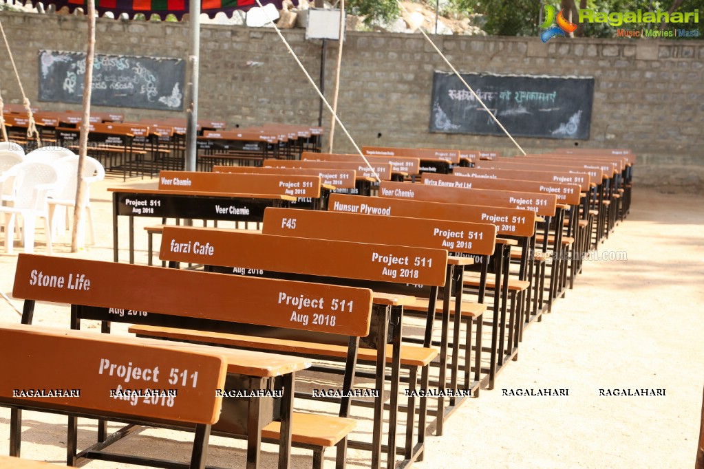 Project 511 - Donation of 25,000 benches for Govt Schools at Govt High School, Banjara Hills, Hyderabad