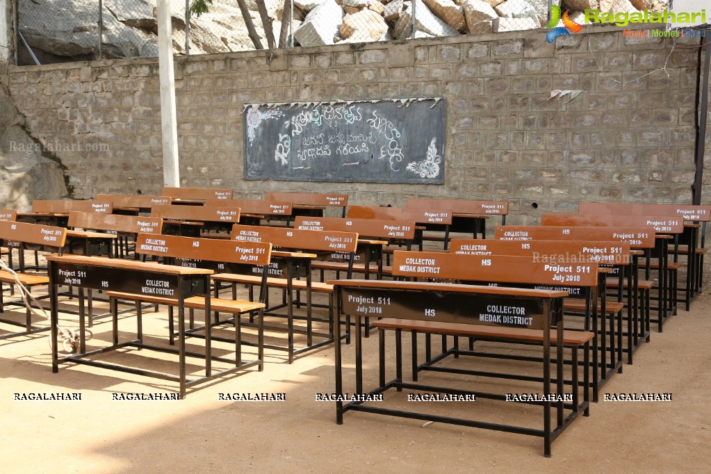 Project 511 - Donation of 25,000 benches for Govt Schools at Govt High School, Banjara Hills, Hyderabad