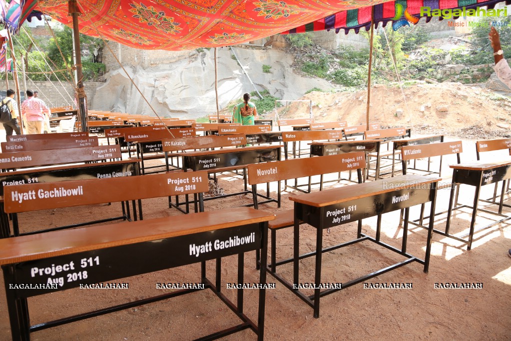 Project 511 - Donation of 25,000 benches for Govt Schools at Govt High School, Banjara Hills, Hyderabad