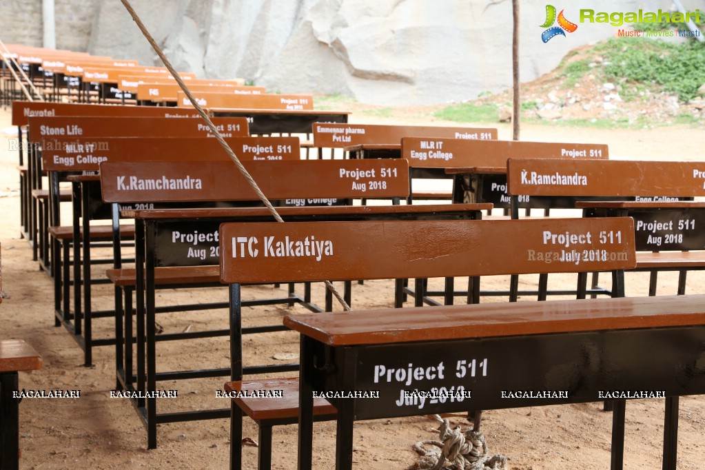 Project 511 - Donation of 25,000 benches for Govt Schools at Govt High School, Banjara Hills, Hyderabad