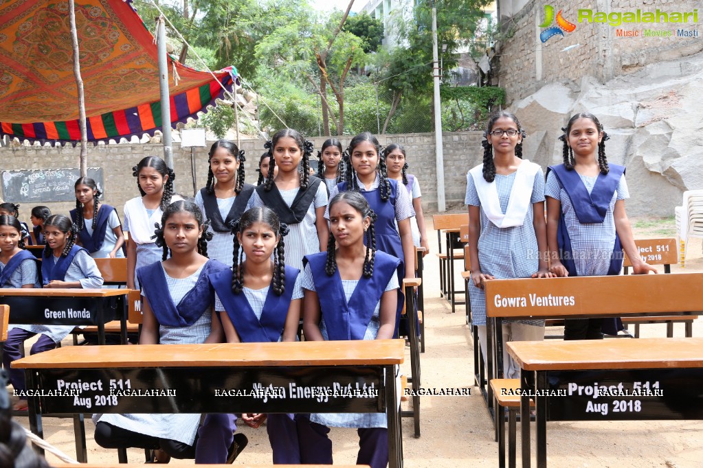 Project 511 - Donation of 25,000 benches for Govt Schools at Govt High School, Banjara Hills, Hyderabad