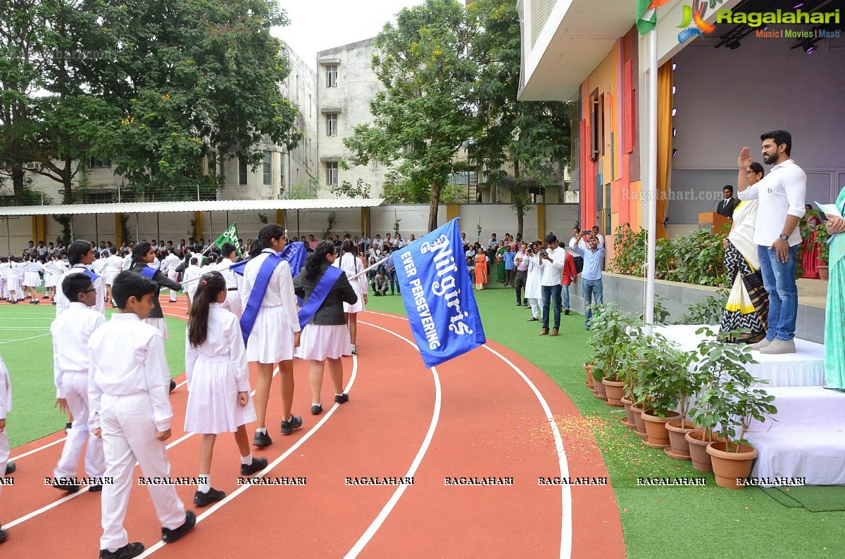 Ram Charan celebrates Independence Day at Chirec School