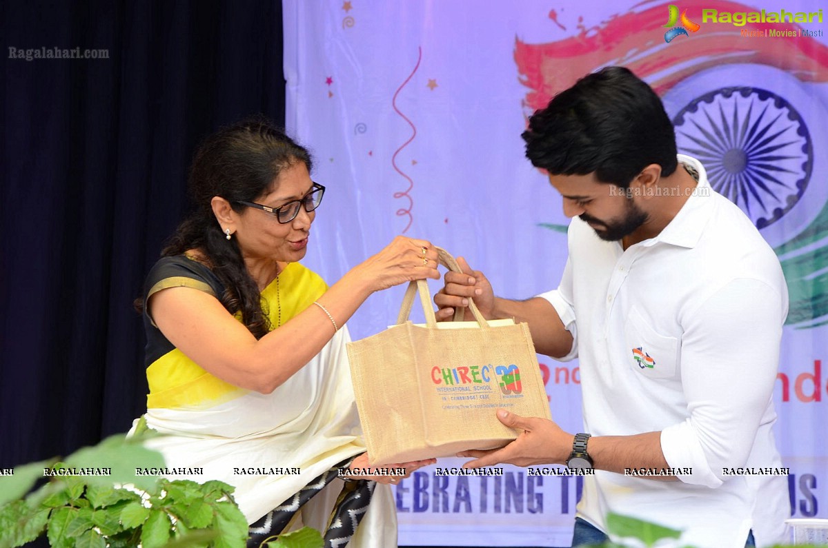 Ram Charan celebrates Independence Day at Chirec School