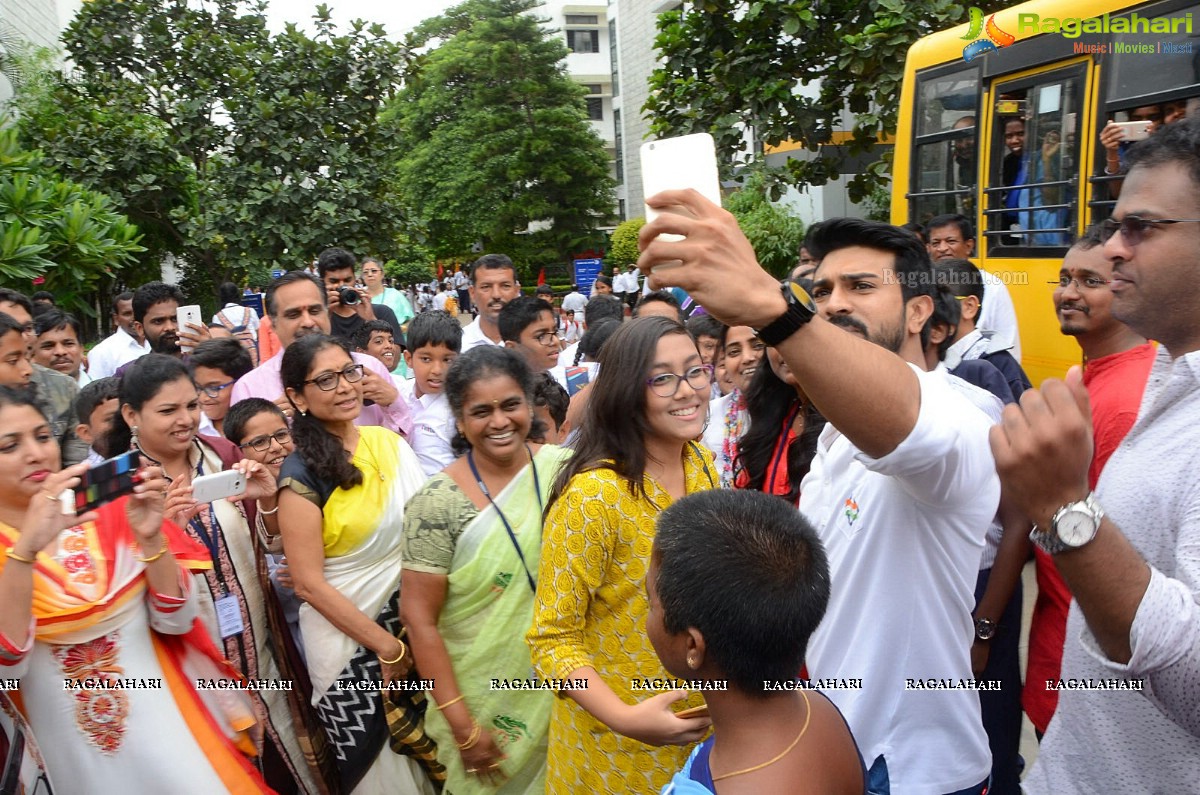 Ram Charan celebrates Independence Day at Chirec School