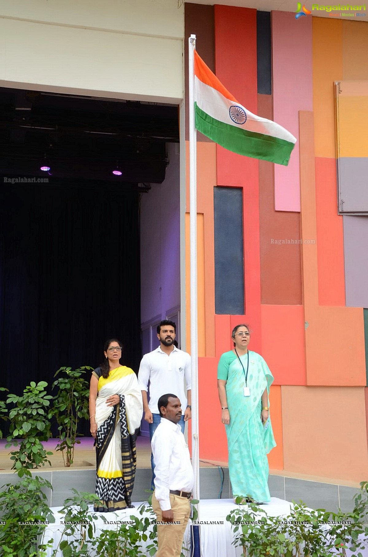 Ram Charan celebrates Independence Day at Chirec School