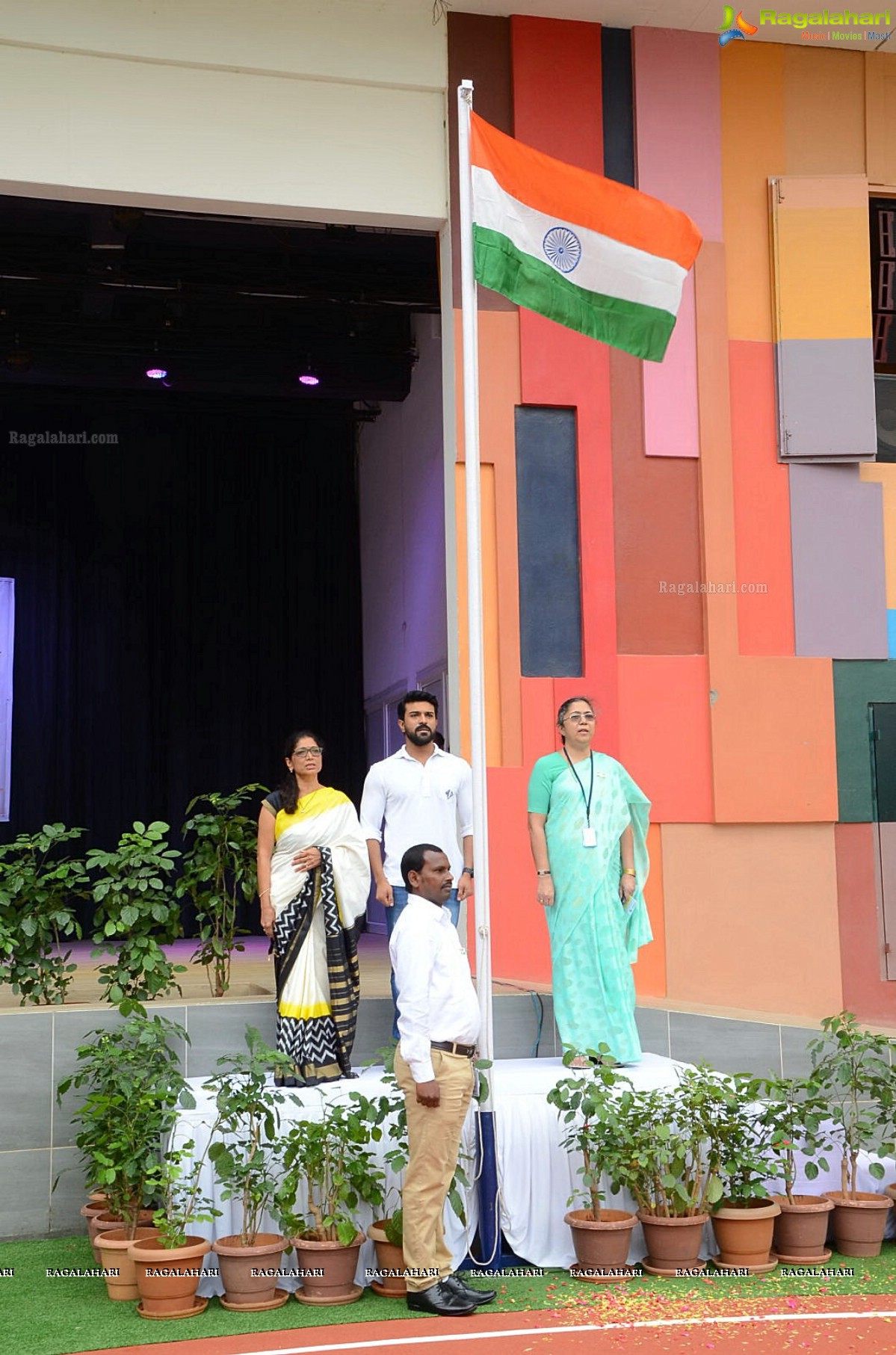 Ram Charan celebrates Independence Day at Chirec School