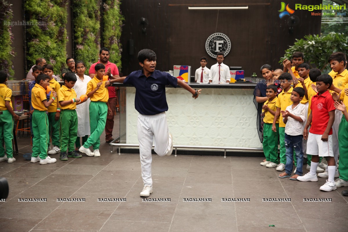 Vijay Deverakonda at Independence Day Celebrations with Kids from Valmiki Foundation at Farzi Cafe