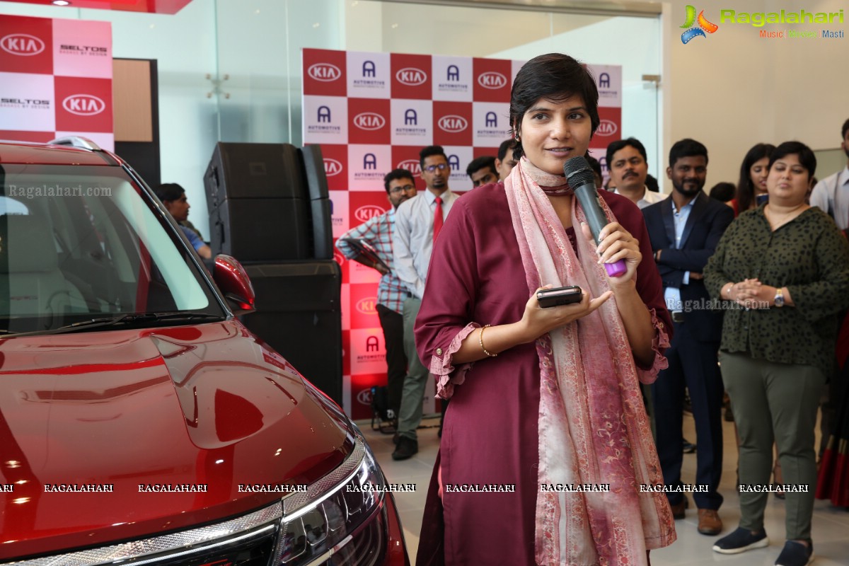 Kia Seltos Unveiled at Automotive Kia, Hyderabad